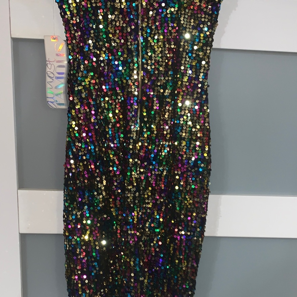 Almost Famous Multicolor Sequin Mini Dress - Picture 6 of 6